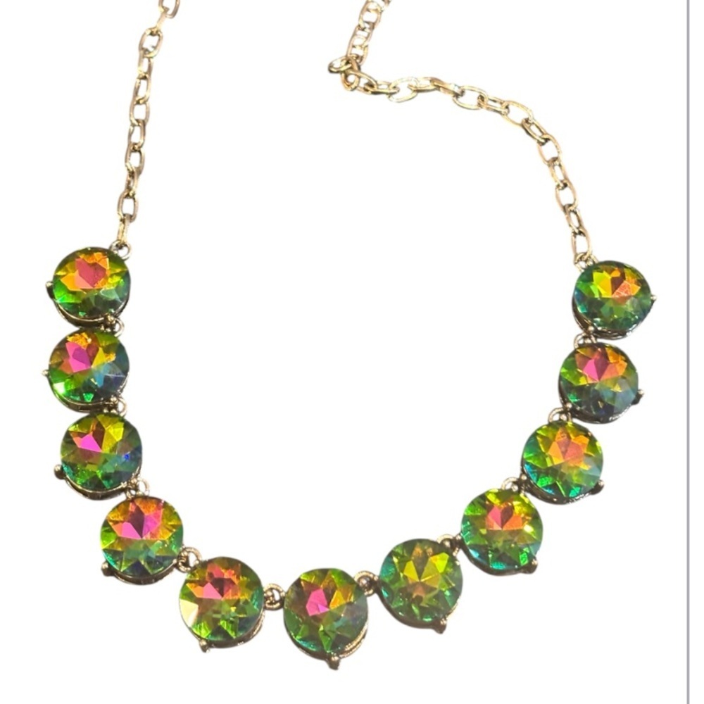 Volcano Crystal like Statement Necklace NWOT